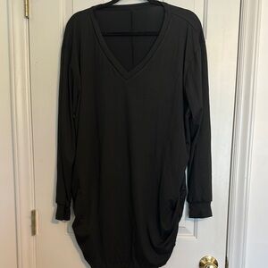 Plus Sized Ruched V-neck Top